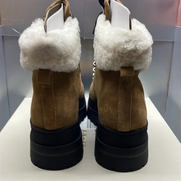 BNIB MARC FISHER LTD PIERSON LUG SOLE BOOTIE TAN 5.5 - Picture 5 of 9